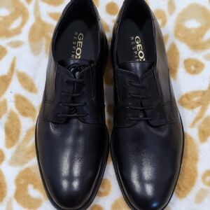 Geox Men's Black Leather Shoes